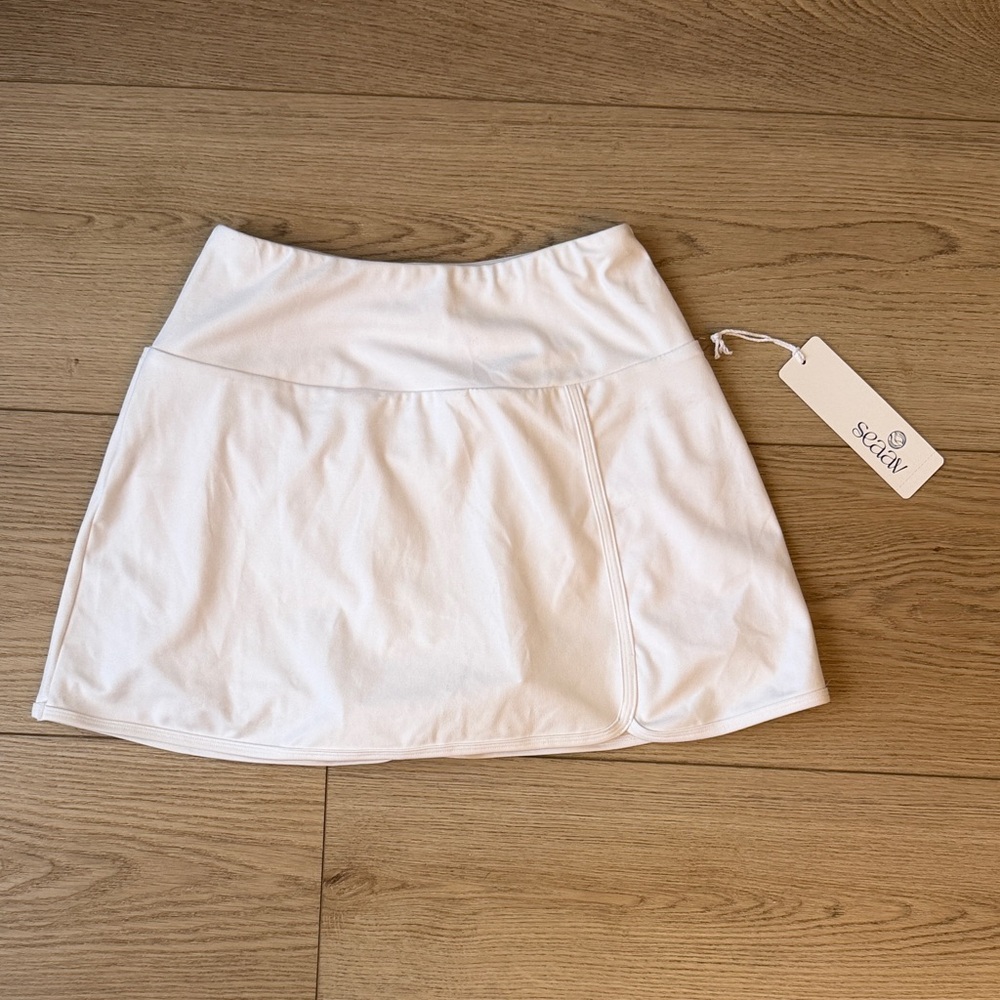 Seaav White Mini Skirt for Women